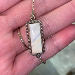 White Buffalo Bar Bracelet, Sterling Silver